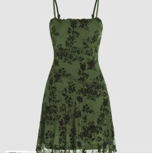 Cider Green Floral Mini Dress